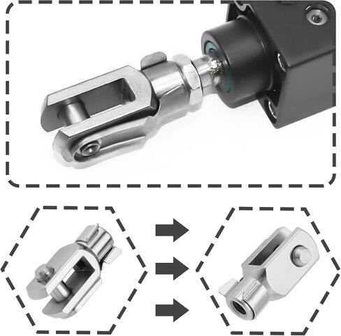 2 قطعة M6x1 خيط 32 مم طول قضيب أسطوانة الهواء Clevis نهاية Clevis شوكة نهاية نير مشترك مع دبوس زنبركي فولاذي مطلي بالزنك Y موصل للمعدات الأوتوماتيكية الإلكترونية in Kuwait