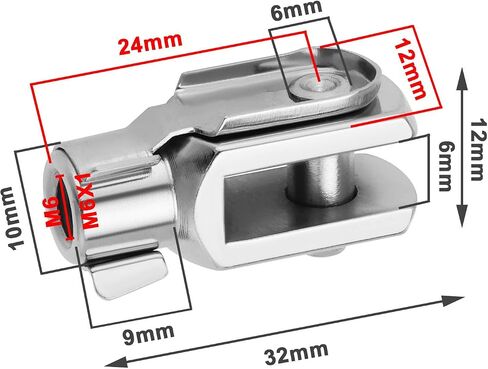 2 قطعة M6x1 خيط 32 مم طول قضيب أسطوانة الهواء Clevis نهاية Clevis شوكة نهاية نير مشترك مع دبوس زنبركي فولاذي مطلي بالزنك Y موصل للمعدات الأوتوماتيكية الإلكترونية in Kuwait