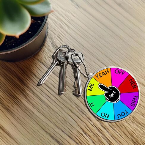 عجلة دوارة لسلسلة مفاتيح الجوائز للبالغين، ألعاب الحفلات DIY للبالغين مع رقائق بينجو - احملها مع لعبة ألغاز كانودل، سبوت إم in Kuwait