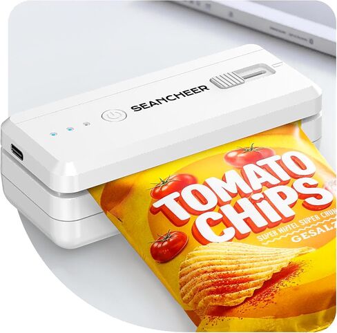 SEANCHEER Rechargeable Mini Bag Sealer, 3 Adjustable Levels Heat Sealer with Cutter & Magnet, Portable Bag Resealer for Chip, Plastic & Mylar Bags - Gift for Women Mom Wife Men Dad Husband Friends. in Kuwait