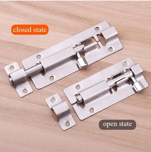Door Lock,Gate Bolt Stainless,Slide,4 Pack Barrel Latch, Thickened Steel Sliding for, Brushed Finish ​with Screws in Kuwait