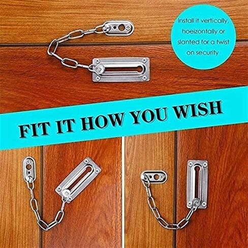 Door Chain Lock, Safe Buckle,Latch Safety Limiter,4 Pieces Metal Anti-Theft Hasp Security Room Bolt in Kuwait