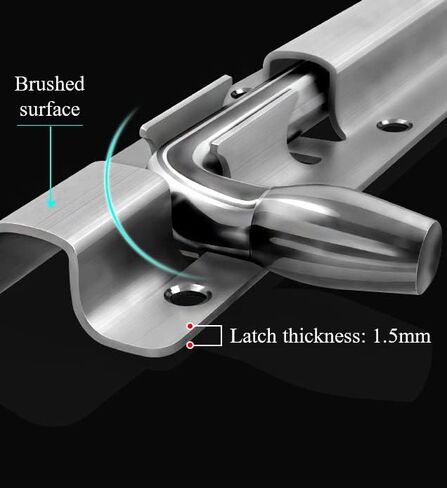 Door Lock,Gate Bolt Stainless,Slide,Solid Cast Steel Barrel, for Doors, Windows, Wooden Fences, Brushed Finish with Screws in Kuwait