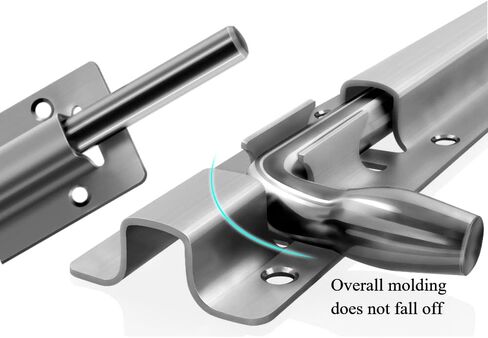 Door Lock,Gate Bolt Stainless,Slide,Solid Cast Steel Barrel, for Doors, Windows, Wooden Fences, Brushed Finish with Screws in Kuwait