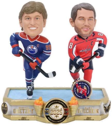 FOCO Wayne Gretzky & Alex Ovechkin قائد الأهداف على الإطلاق في NHL Dual Bobblehead in Kuwait