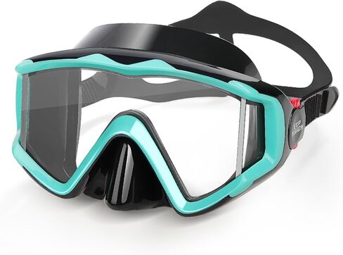 Pano 3-Window Snorkel Mask for Adults, Anti-Fog & Scratch-Resistant PC Lens Scuba Diving Mask, Wide View Swim Goggles with Liquid Silicone Skirt for Freediving, Swimming & Water Sports in Kuwait