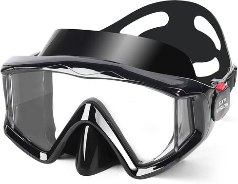 Pano 3-Window Snorkel Mask for Adults, Anti-Fog & Scratch-Resistant PC Lens Scuba Diving Mask, Wide View Swim Goggles with Liquid Silicone Skirt for Freediving, Swimming & Water Sports in Kuwait