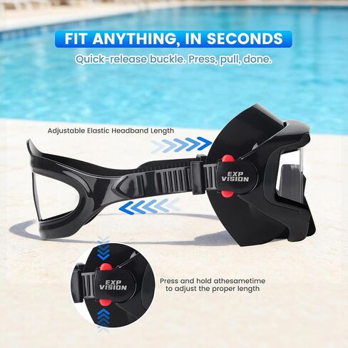Pano 3-Window Snorkel Mask for Adults, Anti-Fog & Scratch-Resistant PC Lens Scuba Diving Mask, Wide View Swim Goggles with Liquid Silicone Skirt for Freediving, Swimming & Water Sports in Kuwait
