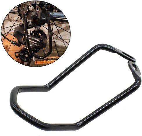 Black 150mm Rear Derailleur Protector, Steel Bicycle Derailleur Guard, Bike Rear Derailleur Hanger Rear Gear Protector Chain Stay Guard for Bicycle Mountain Road Cycling, Chain Guards in Kuwait