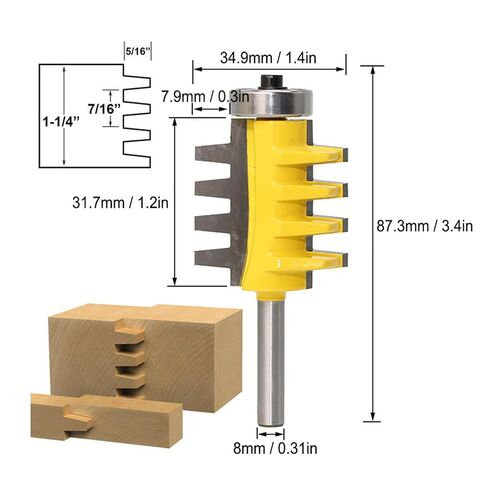 Carbid Woodworking Milling Cutter 8mm Shaft, High Wear , Long Service Life, Woodworking Cutter, with Coating Treatment, for Wooden on or from The End to The End in Kuwait