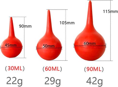 90/60/30ml Lab Laboratory Tool Red Rubber Suction Ear Washing Squeeze Rubber Bulb Vacuum Blower in Kuwait