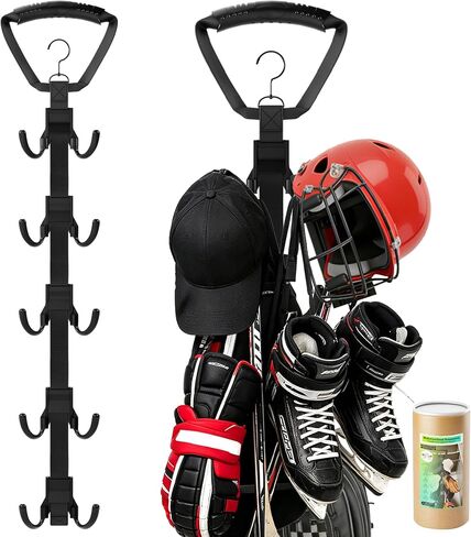 Hockey Equipment Drying Rack | 5 Adjustable Hooks, Space-Saving Wall-Mounted Equipment for Skates, Gloves, Pads, Helmet, Jersey in Kuwait