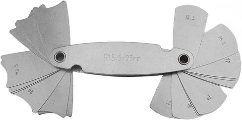 Radius Gauge R7.5-25mm Carbon Steel Fillet Template Measuring Tool for Metalworking Inspection and Thread Pitch Analysis(R7.5-15) in Kuwait