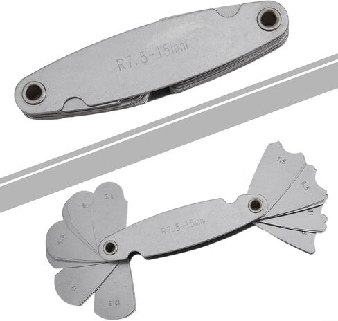 Radius Gauge R7.5-25mm Carbon Steel Fillet Template Measuring Tool for Metalworking Inspection and Thread Pitch Analysis(R7.5-15) in Kuwait