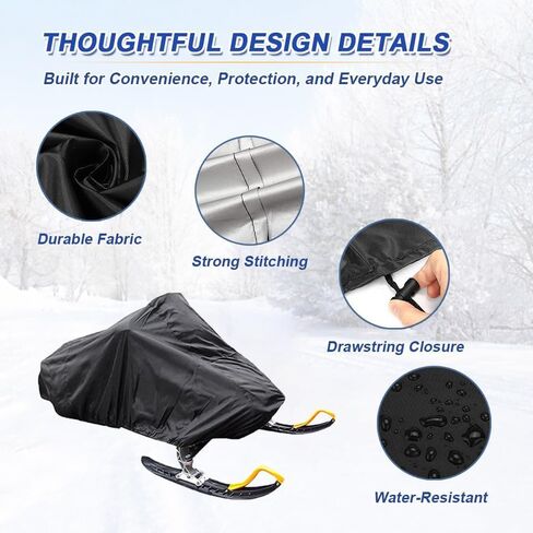 Snowmobile Cover for Ski-Doo MXZ 500 1996 1997 1998 1999 2000 2001, Waterproof Oxford Fabric Snowmobile Protector Elastic Hem Adjustable Drawstring in Kuwait