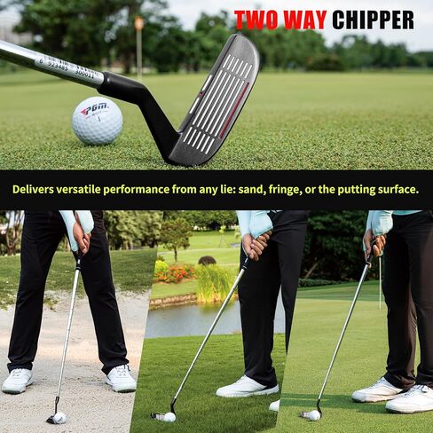 PGM Golf Club Two Way Chipper 36° for Right Left Handed and 24 Pack 3-Piece Golf Balls Black in Kuwait