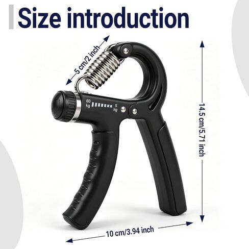 Xylsotyr Adjustable Hand Grip Strengthener 11-132 LBS (5-60KG), Portable Forearm Trainer & Finger Exerciser for Athletes, Musicians, Climbing & Injury Recovery in Kuwait