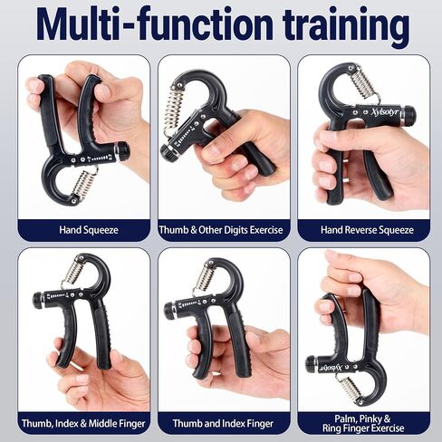 Xylsotyr Adjustable Hand Grip Strengthener 11-132 LBS (5-60KG), Portable Forearm Trainer & Finger Exerciser for Athletes, Musicians, Climbing & Injury Recovery in Kuwait