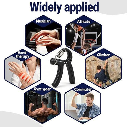 Xylsotyr Adjustable Hand Grip Strengthener 11-132 LBS (5-60KG), Portable Forearm Trainer & Finger Exerciser for Athletes, Musicians, Climbing & Injury Recovery in Kuwait