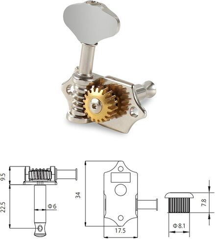 Guitar String Tuning Pegs Open Gear Machine Heads Tuners Slotted Head 1:18 Gear Ratio Tuning Keys 3L 3R for Folk Acoustic Guitar Classical Guitar Ukulele or Electric Guitar Chrome Butterbean. in Kuwait