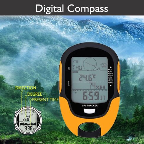 Pissente GPS مقياس الارتفاع، ABS متعدد الوظائف مقياس الضغط مع بوصلة ومقياس الحرارة، Beidou المزدوج تتبع USB قابلة للشحن IPX4 مصباح يدوي، للمشي لمسافات طويلة وتسلق التخييم in Kuwait