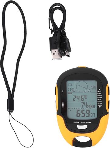Pissente GPS مقياس الارتفاع، ABS متعدد الوظائف مقياس الضغط مع بوصلة ومقياس الحرارة، Beidou المزدوج تتبع USB قابلة للشحن IPX4 مصباح يدوي، للمشي لمسافات طويلة وتسلق التخييم in Kuwait