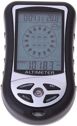 DS302 Altimeter Barometer, 8-in-1 Digital Compass with Thermometer, Weather Forecast, LED Backlight, for Hiking Outdoor Activities, 3.54 x 1.97 x 0.79 in in Kuwait