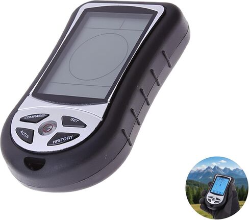 DS302 Altimeter Barometer, 8-in-1 Digital Compass with Thermometer, Weather Forecast, LED Backlight, for Hiking Outdoor Activities, 3.54 x 1.97 x 0.79 in in Kuwait