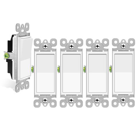 Greencycle Single Pole Rocker Light Switch,Paddle Light Switch 15 Amp,Sp Switches White,120V-277V AC,On/Off Wall Switches, Residential/Commercial Grade,Home & Office,UL/CUL,2PK in Kuwait