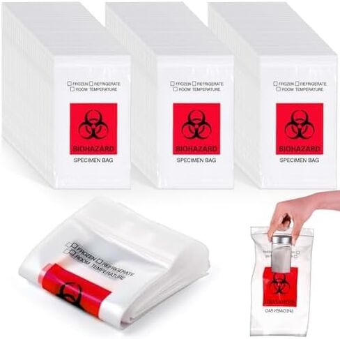 500 قطعة من أكياس عينات المخاطر الحيوية البرتقالية من Teenyyou مقاس 6 × 9 بوصة مع شعار Biohazard العلوي قابل للغلق ومناسبة لمرافق اختبار المختبر مع حقيبة مستندات خارجية (6 × 9 بوصة) in Kuwait