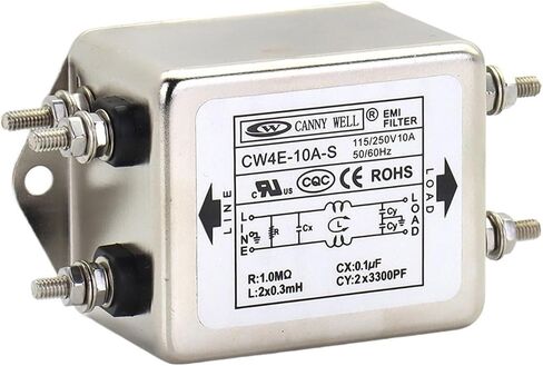 مرشح الطاقة EMI CW4E-10A 20A 30A 40A-S موصل مرشح القطب الواحد مرحلة واحدة 220 فولت تنقية مكافحة التشويش (40A) in Kuwait