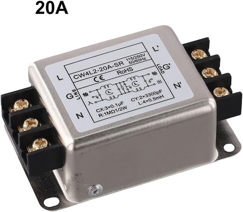مرشح إمداد على مرحلتين أحادي الطور 250 فولت CW4L2، 3A/6A/10A/20A لقمع الضوضاء EMI، معدات غلاف سبيكة مدمجة (20A) in Kuwait