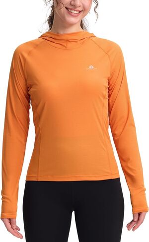 Pioneer Camp Womens Ultra Lightweight Hoodie Breathable Quick Dry Long Sleeve Sun Protection Shirt Trail Running Hiking in Kuwait