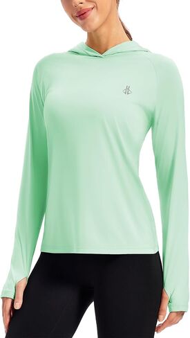 ASPO Women's UPF 50+ Sun Protection Hoodie Long Sleeve UV Shirt Lightweight Outdoor Hiking Fishing Athletic Hoodies in Kuwait