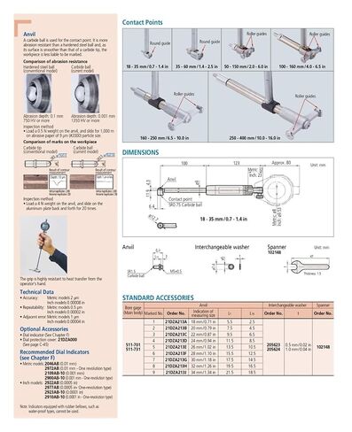 Bore Gages 511-701/702/703/704/705/706 18-35/35-60/50-150/100-160/160-250/250-400mm Measuring Tools(511-722-20) in Kuwait