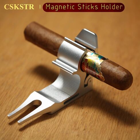 2-Pack Magnetic Sticks Holder for Golf Cart & Grass | 4-Point Strong Lock Sponge Pad Protection | Shining Silver Aluminum Alloy with CNC Machined | Fits 30-70 Ring Gauge | Divot Tools in Saudi Arabia