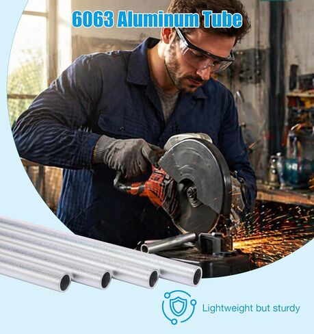 6063 Aluminum Round Tube - 0.4in OD x 0.04in Wall Thick, 12in Length Aluminum Tube, 8 PCS in Kuwait