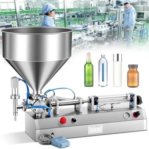 Pneumatic Liquid Filling Machine, Dual-Use Paste Filler with 30L Hopper, Ideal for Small Bottles in Perfume, Drink, and Water Industries(1000ml) in Kuwait