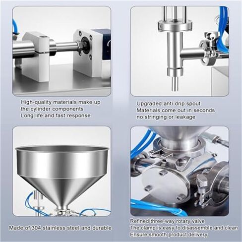 Pneumatic Liquid Filling Machine, Dual-Use Paste Filler with 30L Hopper, Ideal for Small Bottles in Perfume, Drink, and Water Industries(1000ml) in Kuwait
