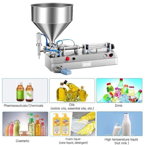 ماكينة تعبئة الزجاجات المعجونة، ماكينة تعبئة السوائل للعطور/الشراب/زجاجة ماء صغيرة - تعمل بالهواء المضغوط الأفقي مع هوب in Kuwait