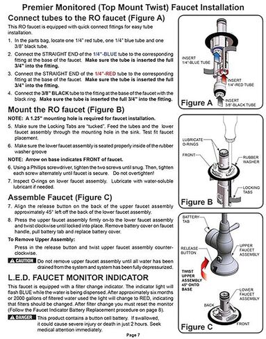 Watts Premier RO Zero Pure Plus VOC 4 Stage Reverse Osmosis System, Brushed Nickel Top Mount Twist Faucet, ZeroWaste Pump, Push Button Water Filters: Sediment Filter, Carbon Pre-Filter, VOC, Membrane in Kuwait