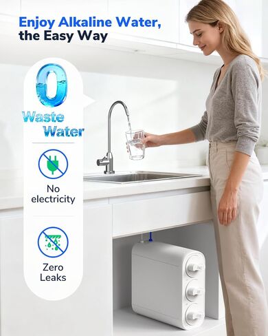 Ecoviva UF800G 0.01μm Ultra-Filtration Under Sink Water Filter Meet NSF 42 / 372 Standards Tankless Ultra Compact Design, No Electricity & Wastewater, Preserve Beneficial Minerals No TDS Reduction in Kuwait