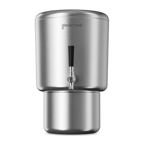 GLACIER FRESH PC04 Gravity-Fed Stainless Steel Countertop Water Filtration System 2.25G, Elarisey™ Filtration Technology, Reduces Heavy Metals, PFOA & PFOS, and Meets SGS Standards in Kuwait