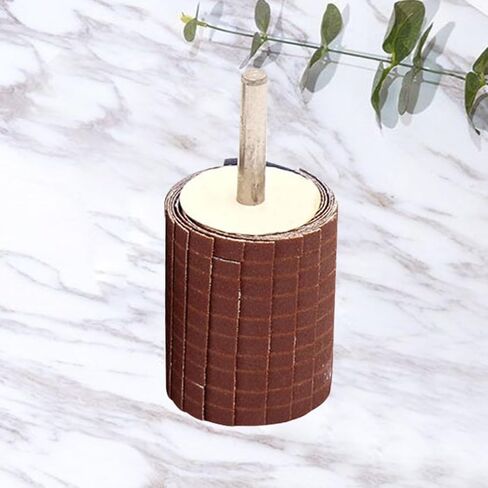 Holibanna 6mm Rod Diameter Polishing Emery Cloth Wheel for Wood and Carved Wood, 120 Grit Pattern Sanding Wheel with Metal Core, for Polishing and Improving Production Efficiency in Kuwait