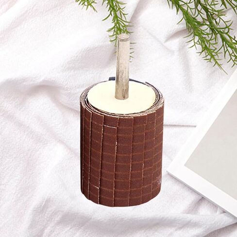 Uonlytech 6mm Rod Diameter Polishing Emery Cloth Sanding Wheel for Wood and Carved Wood, Grinding Polishing Tool with Number 120 Pattern to Production Efficiency in Kuwait