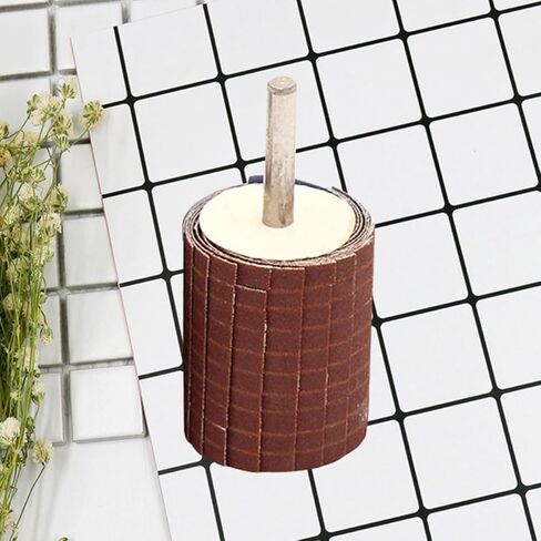 Uonlytech 6mm Rod Diameter Polishing Emery Cloth Sanding Wheel for Wood and Carved Wood, Grinding Polishing Tool with Number 120 Pattern to Production Efficiency in Kuwait