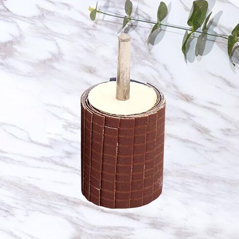 Uonlytech 6mm Rod Diameter Polishing Emery Cloth Sanding Wheel for Wood and Carved Wood, Grinding Polishing Tool with Number 120 Pattern to Production Efficiency in Kuwait
