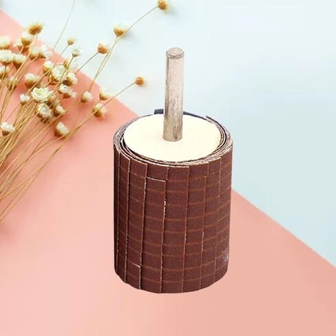 Uonlytech 6mm Rod Diameter Polishing Emery Cloth Sanding Wheel for Wood and Carved Wood, Grinding Polishing Tool with Number 120 Pattern to Production Efficiency in Kuwait