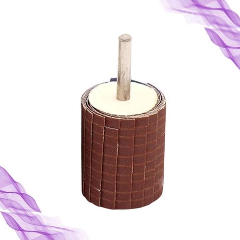 Uonlytech 6mm Rod Diameter Polishing Emery Cloth Sanding Wheel for Wood and Carved Wood, Grinding Polishing Tool with Number 120 Pattern to Production Efficiency in Kuwait