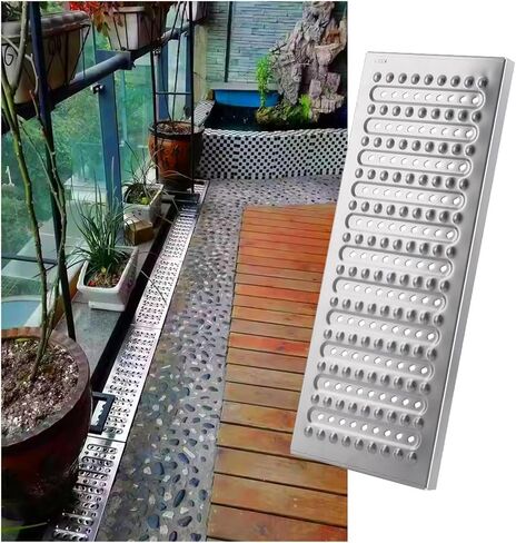 Heavy-Duty Stainless Steel Drain Covers for Outdoor Drainage - Durable Gutter Grates for Patios, Pools, Yards, and Kitchens - Rust-Resistant, Easy to Clean in Kuwait